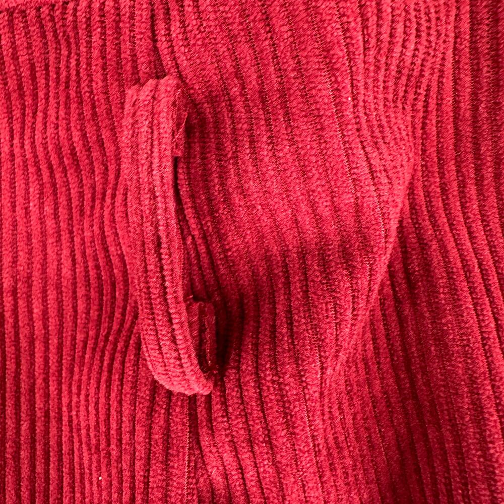 Rihoas Maroon Corduroy Midi Skirt Slit High Waist Small NWT Minimalist Casual - Picture 7 of 10